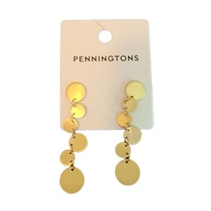 Gold Penningtons Circle Pendant Earrings